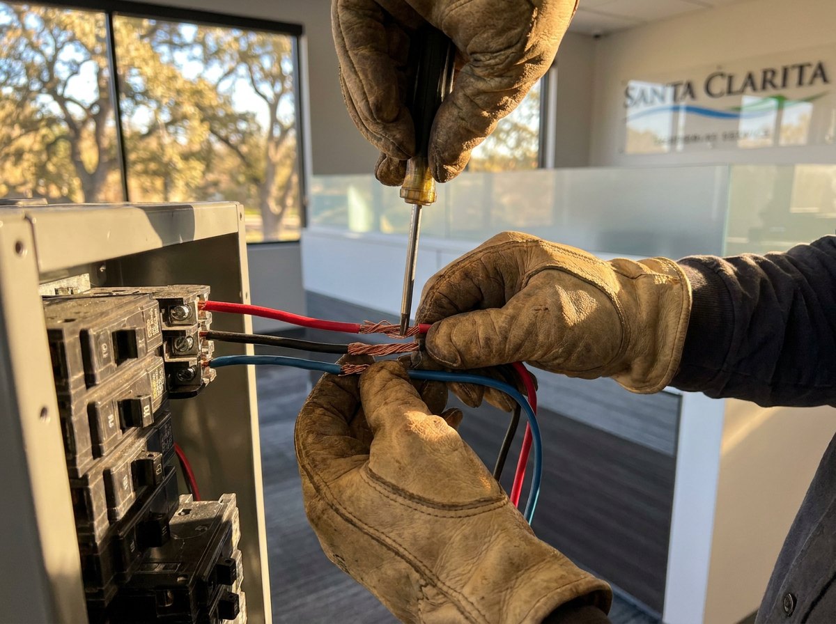 Licensed electrician performing electrical work